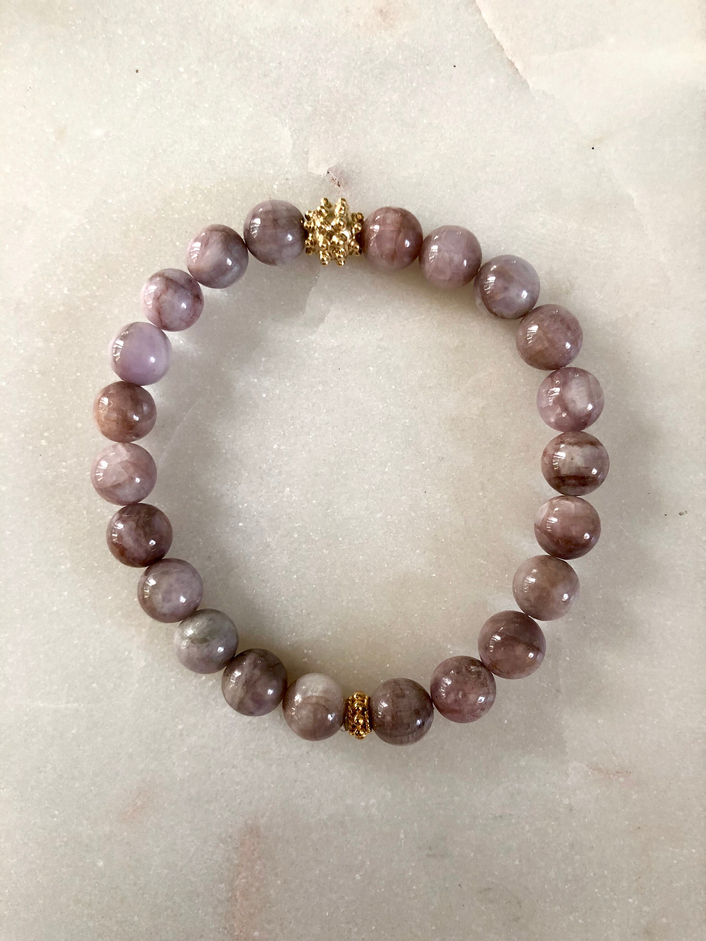 Kunzite Bracelet Kunzite Beaded Bracelet Gemstone Bracelet Etsy UK