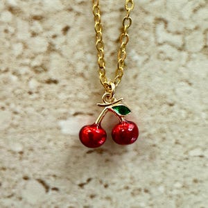 Cherry Pendant Dainty Cherry Pendant Cherry Necklace