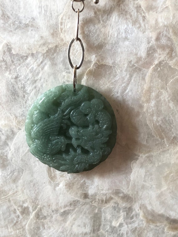 Lavender & Green Jadeite Jade Carved Dragon 14K Pendant – Upscale  Consignment
