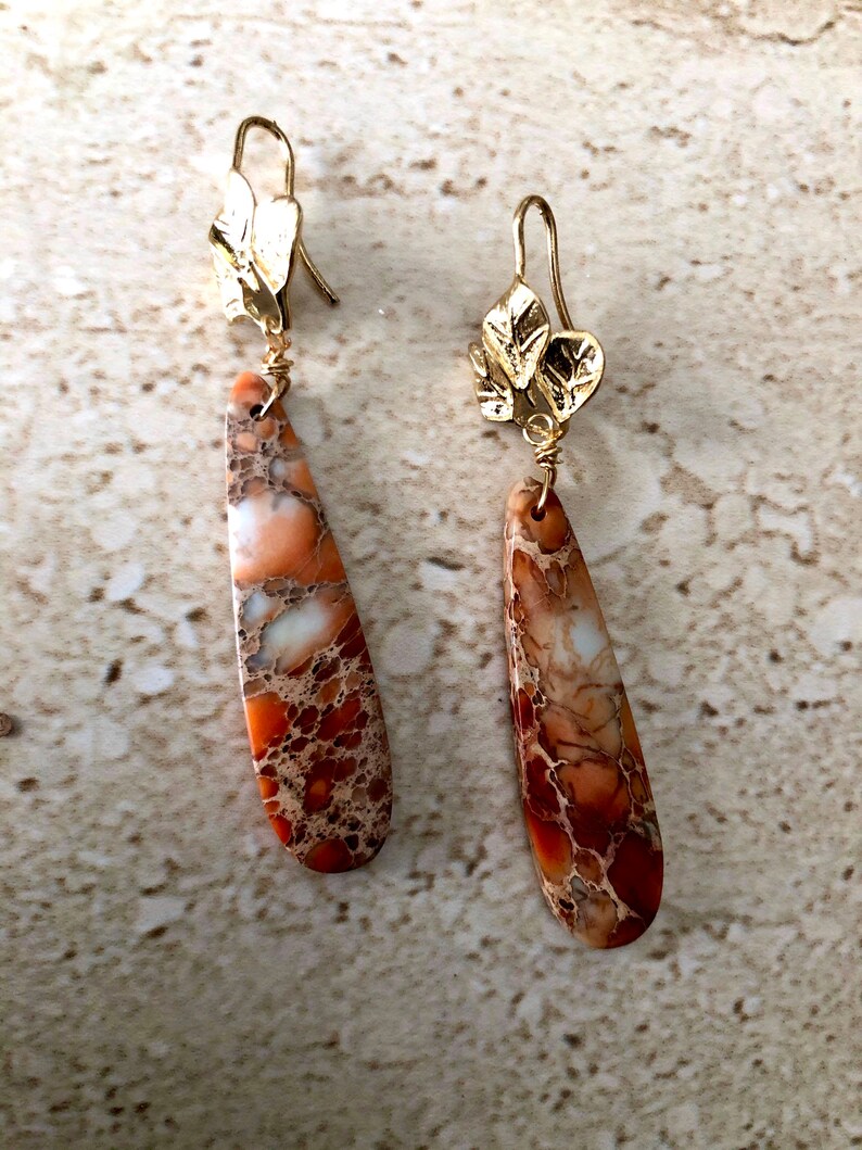 Snake Skin Jasper Earrings Snake Skin Jasper Dangle Earrings Natural Snake Skin Teardrop Earrings Gemstone Earrings Statement Earrings