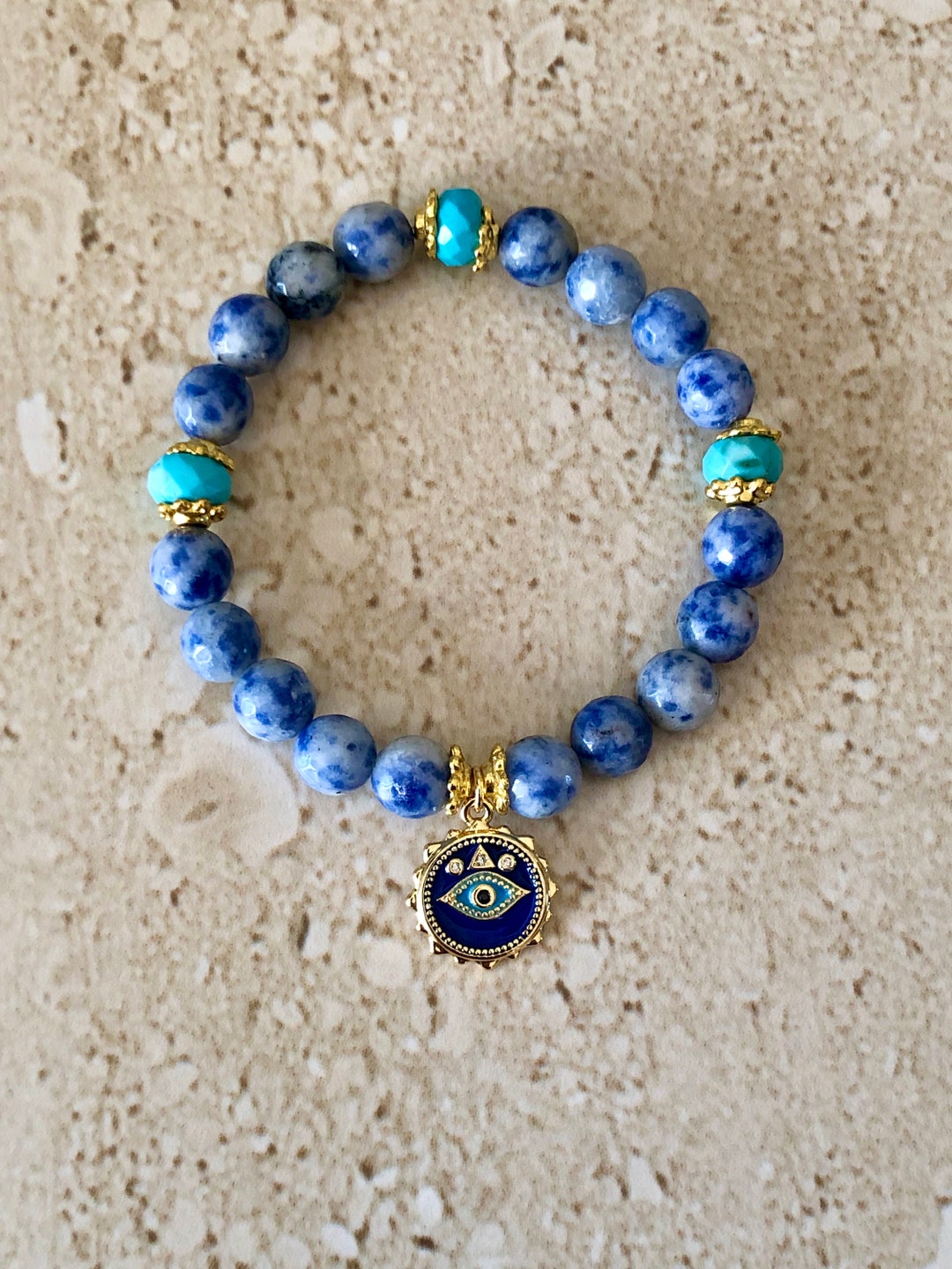 Evil Eye Bracelet Third Eye Bracelet Sodalite Bracelet Protection