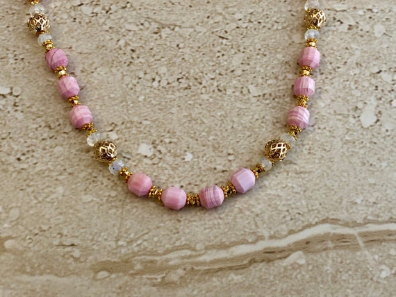 Millennial Pink Shell Necklace Made From Acrylic Blush Pink Bridesmaids  Beach Wedding - Etsy