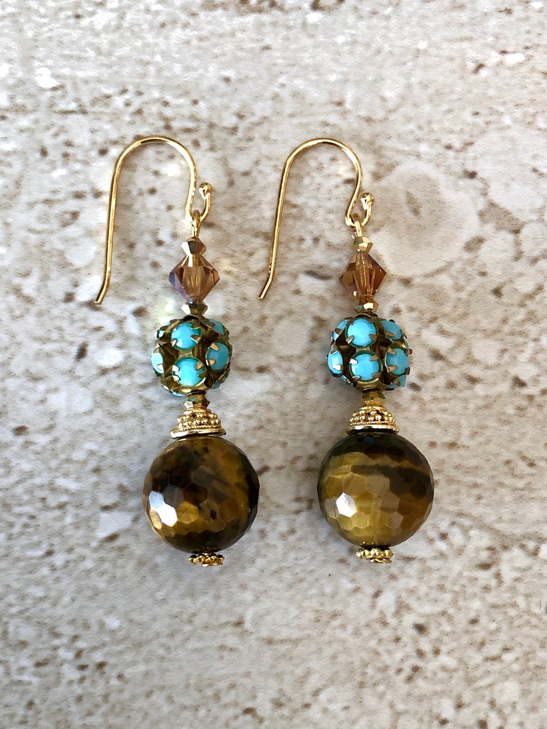 Tiger Eye Earrings Tiger Eye Drop Earrings Tiger Eye Dangle Earrings ...