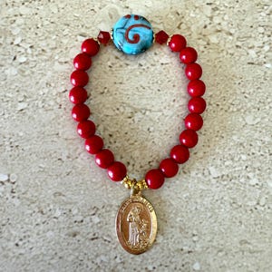 Saint Francis of Assisi Bracelet St Francis Bracelet Patron Saint of Pets and Animals Religious Bracelet Catholic Bracelet Lampwork