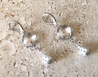 Crystal Quartz Earrings Crystal Earrings Crystal Dangle Earring Crystal Rhinestone Earrings Crystal Sterling Earrings Sterling Earrings