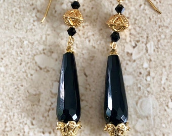 Black  Onyx Earrings Black Onyx Earrings Onyx Dangle Earrings Gemstone Earrings Black Earrings Onyx Boho Earrings Statement Earring