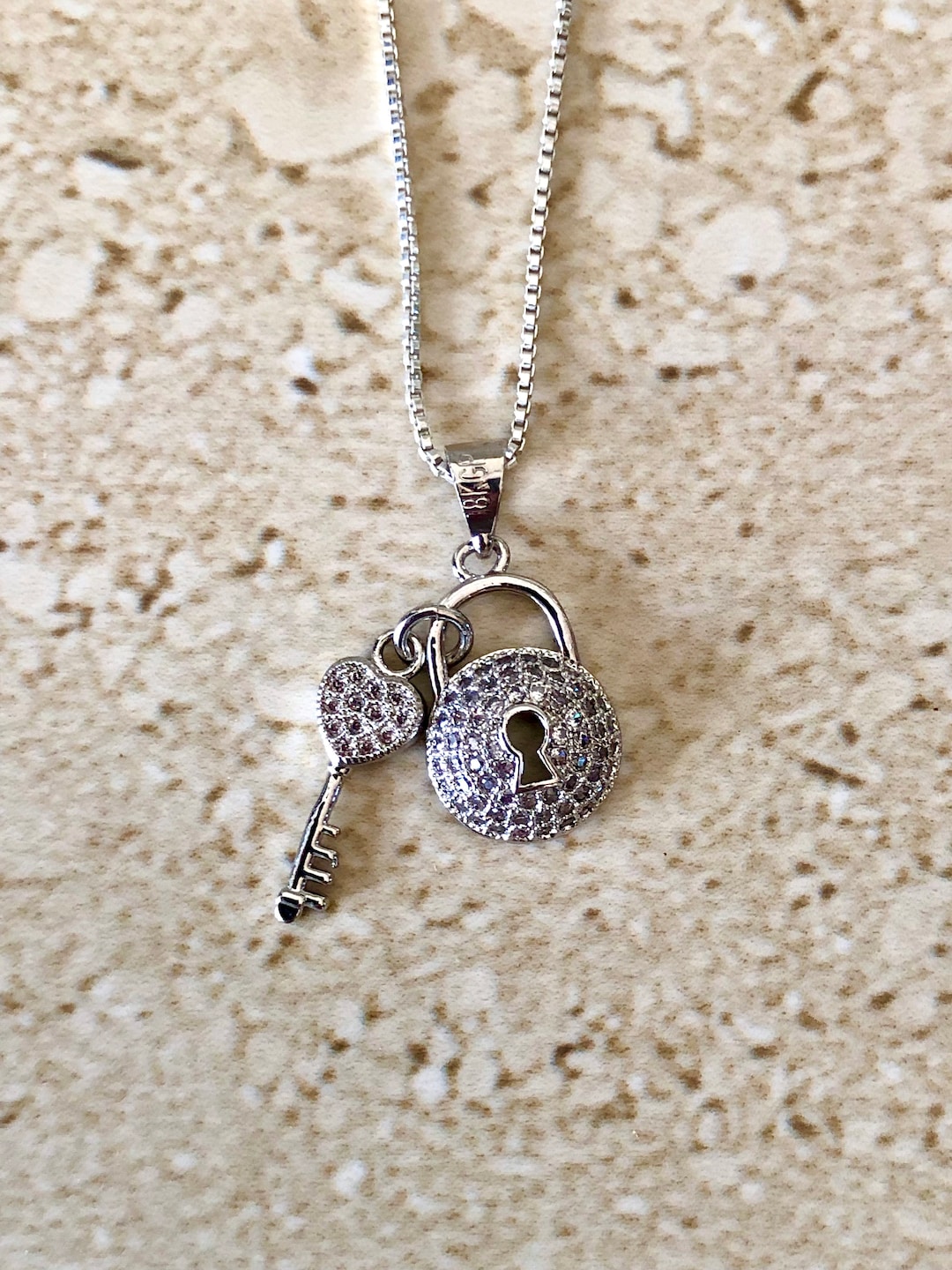 Key Pendant Lock and Key Pendant Key Jewelry Lock and Key Necklace