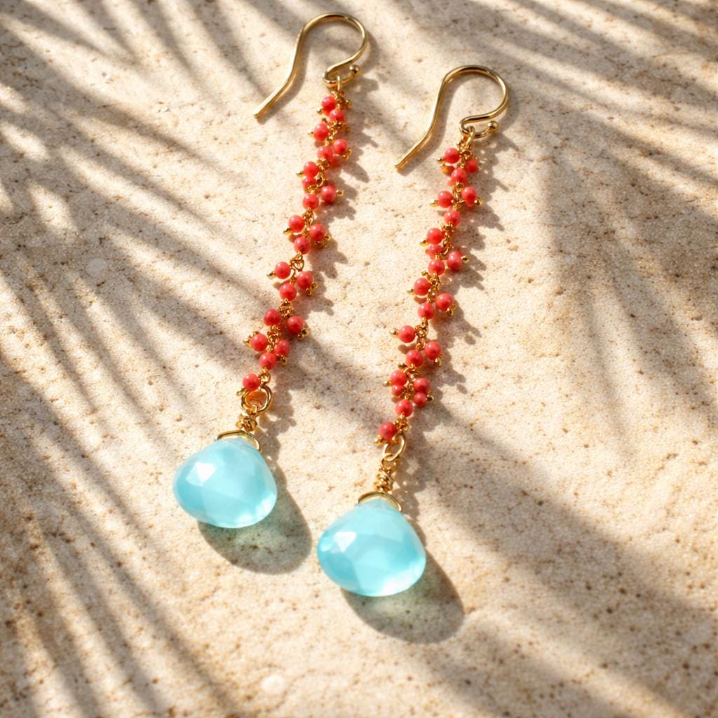Blue Duster Earrings - Etsy display picture 1