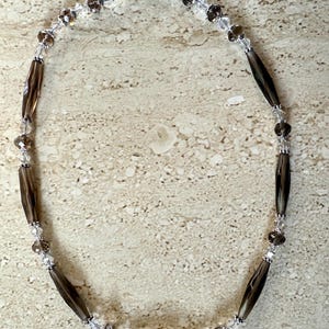 Smoky Quartz Necklace Smoky Quartz Gemstone Necklace moly Quartz Crystal Beaded Necklace Root Chakra Necklace Smoky Quartz Grounding Stone
