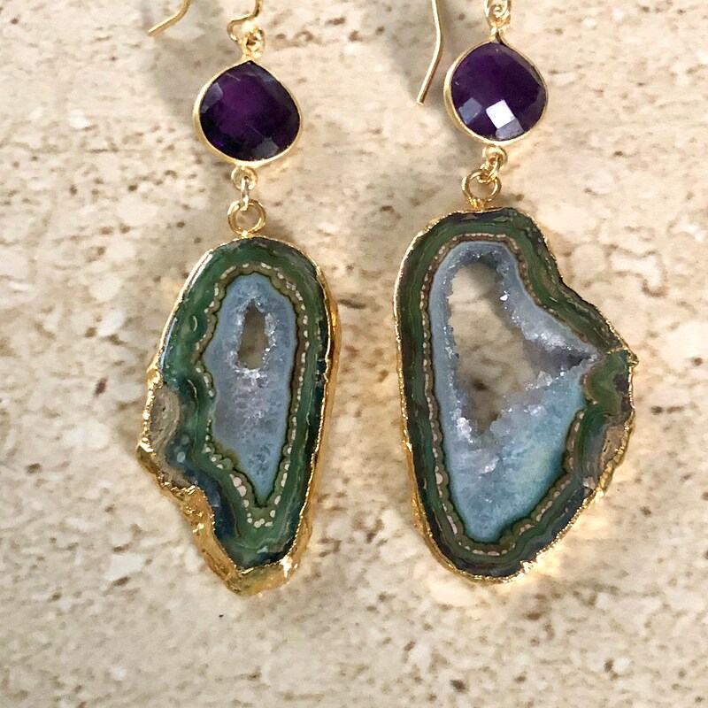 Geode Earrings - Etsy