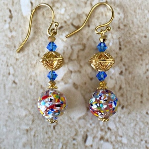 Millefiori Earrings Millefiori Dangle Earrings Boho Earrings Millefiori Bohemian Drop Earrings Handmade