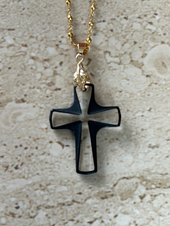 Swarovski black cross necklace discount