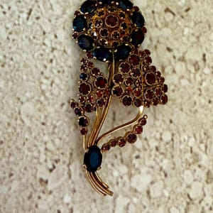 Vintage Czech Bohemian Garnet Pin Vintage Floral Brooch Bohemian Garnet  Brooch January Birthstone Victorian Vintage Antique Garnet Brooch