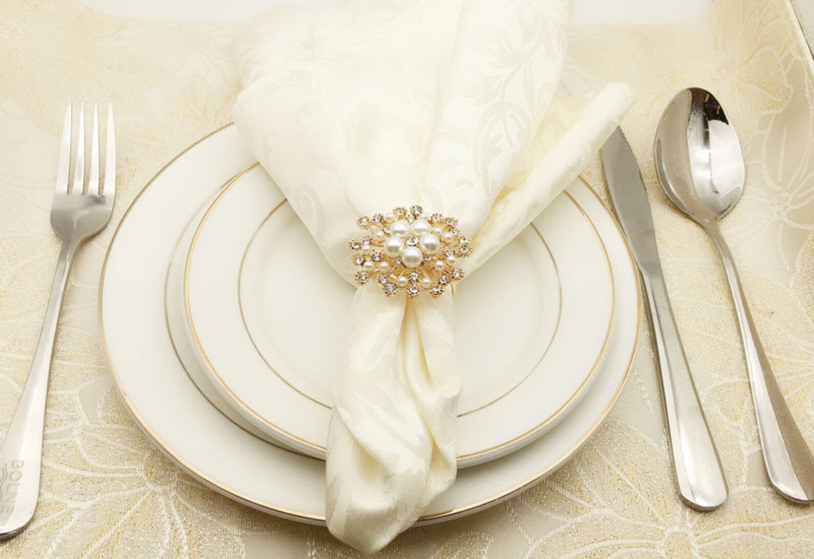 24 pcs Pearl Napkin Rings Rhinestone Wedding Napkin Rings Etsy