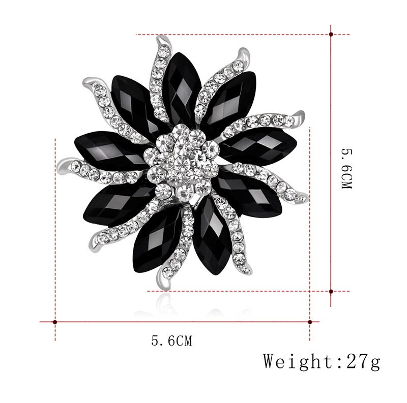 Small Black Rhinestone Brooch Embellishment Beautiful Style - Etsy