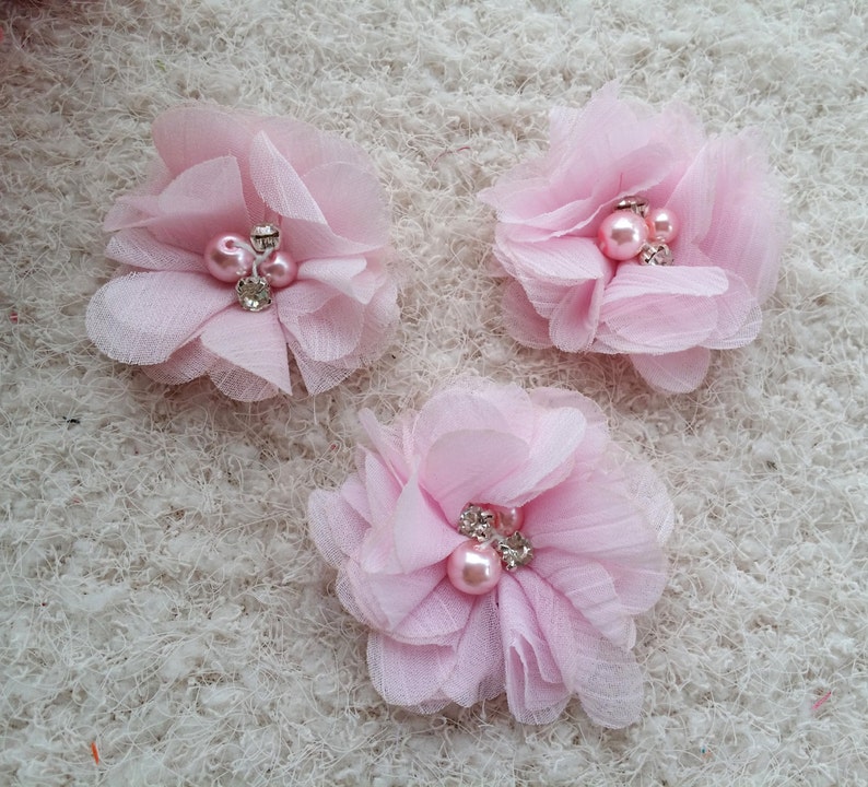 Tulle Flowers Folded tulle flowerBeaded Etsy