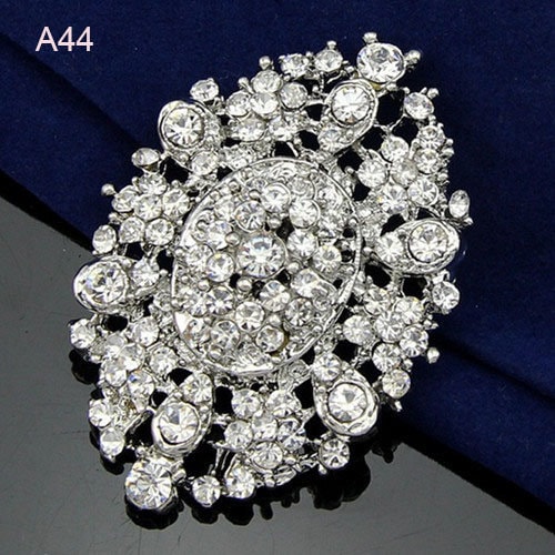 124 Pcs Bouquet Pins Flower Brooch Rhinestone Brooches Diamond Pins for Flowers Crystal Corsage Pins Boutonniere Pin Crystal Stick Pins Embellishment