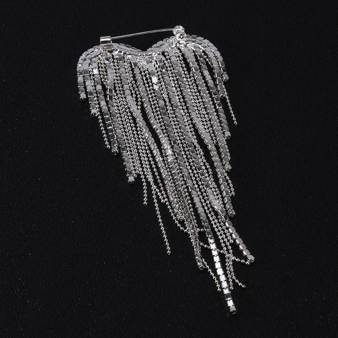 Elegant Heart Hollow Out Brooch - Crystal Rhinestone Cluster Pin For Women, Wedding & Party - View #7