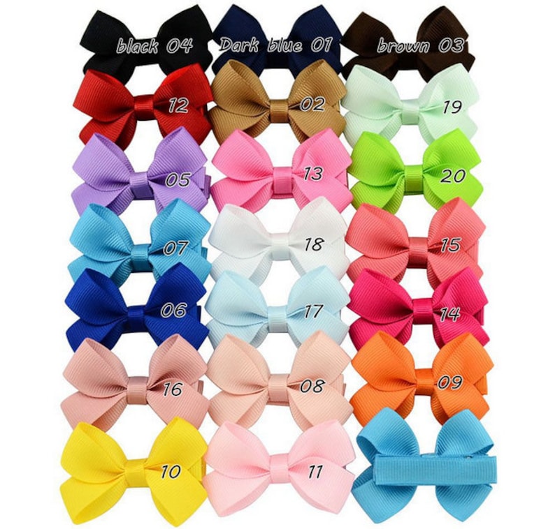 Lot 20pcs 3.5 Inch Baby Hair Bows For Girls Kids Hair Bands Alligator Hair Clip