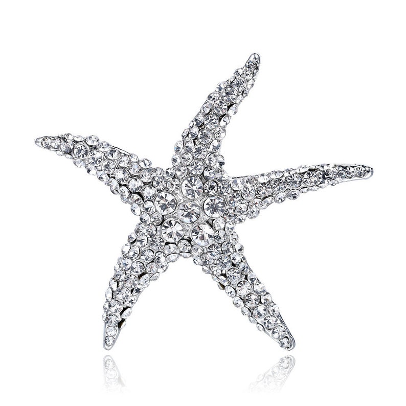 Plein Cristal Strass pierres grande étoile de mer Broches Broches Embellissement pour mariage Broche Bouquet Pin Bijoux Accessoires AC015 image 10