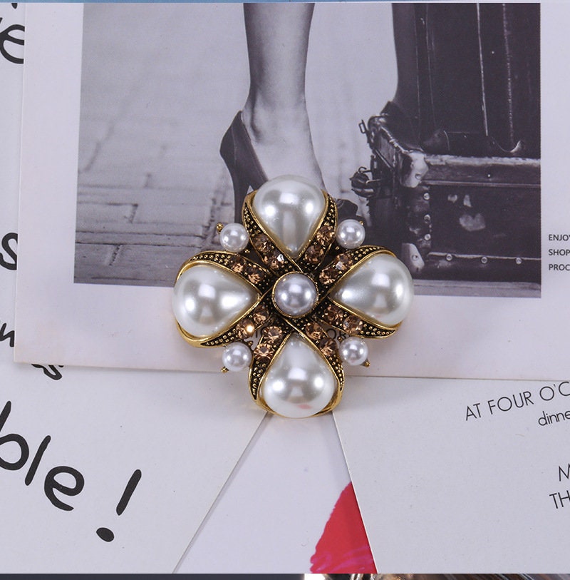 Fashion Baroque Style Pearl Brooch Jewelry Broachesfashion | Etsy