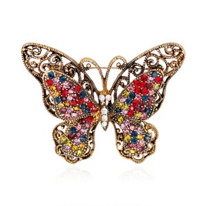 beautiful Luxury Crystal Diamante Butterfly Brooches Embellishment For Women Party Banquet Rhinestone Pins Clothese Accessories AG026