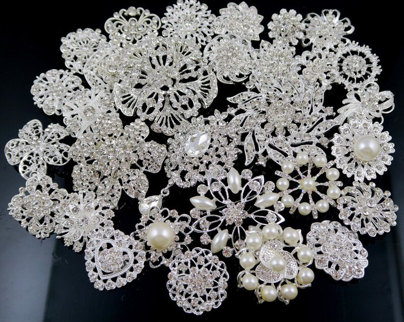 10 off Wholesale 30 pcs DIY Brooch Bouquet Supplies Mixed Etsy