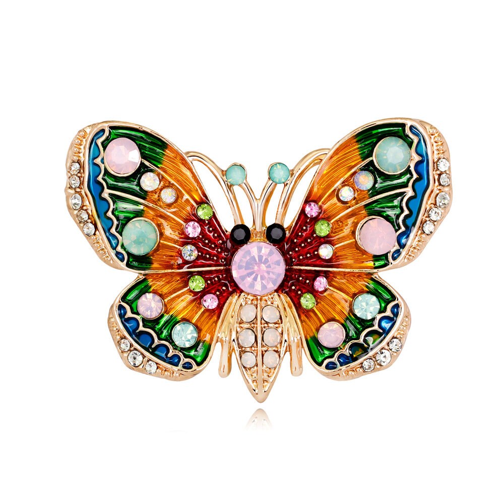 Rhinestone Butterfly Brooch - Crystal Pin Brooches for Women Party Banquet  Rhinestone Pins Clothese Accessories Blue