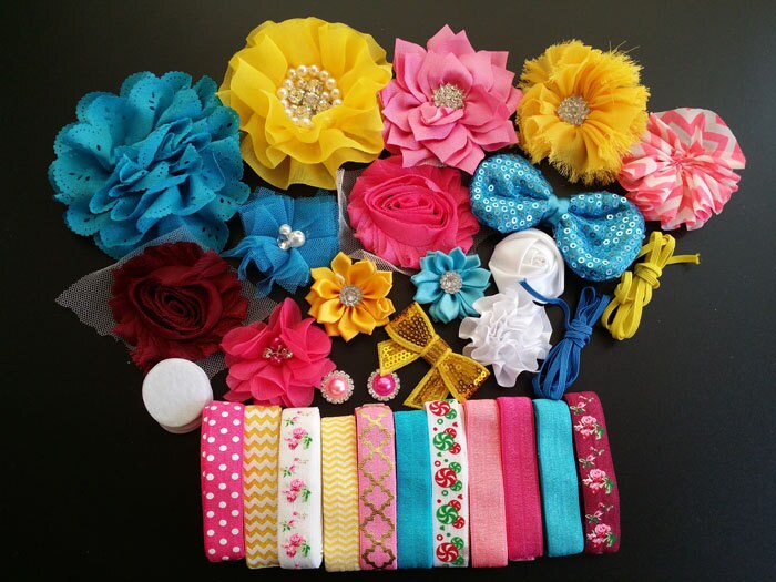 DIY Headband Kit,hair Bow Kit ,baby Shower Headband Station Kit,baby