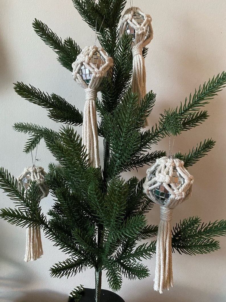 Disco Ball Ornaments Macrame Disco Ball Ornaments Christmas Etsy