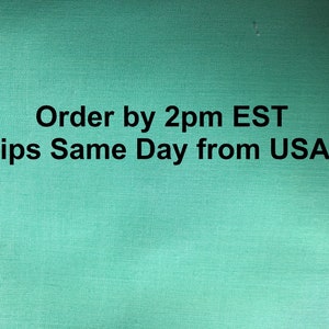 May include: Text on a light green background that reads "Order by 2pm EST Ships Same Day from USA".