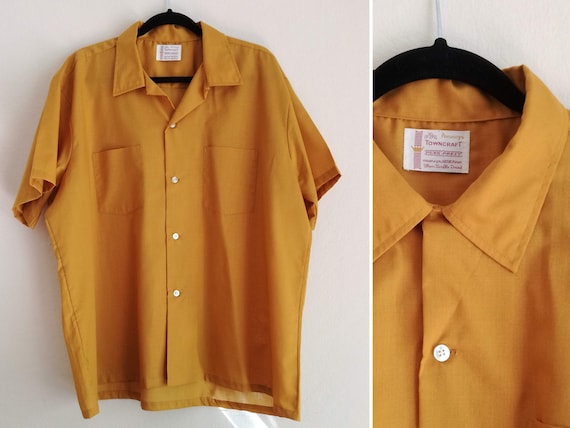 50s 60s Mens Mustard Rockabilly Vintage Shirt / Penney's | Etsy