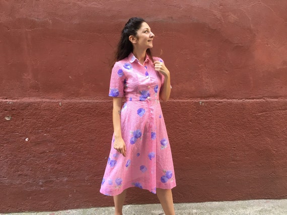 ruffle sleeve linen dress Karina Long Sleeve Linen Ruffle Dress main image 1