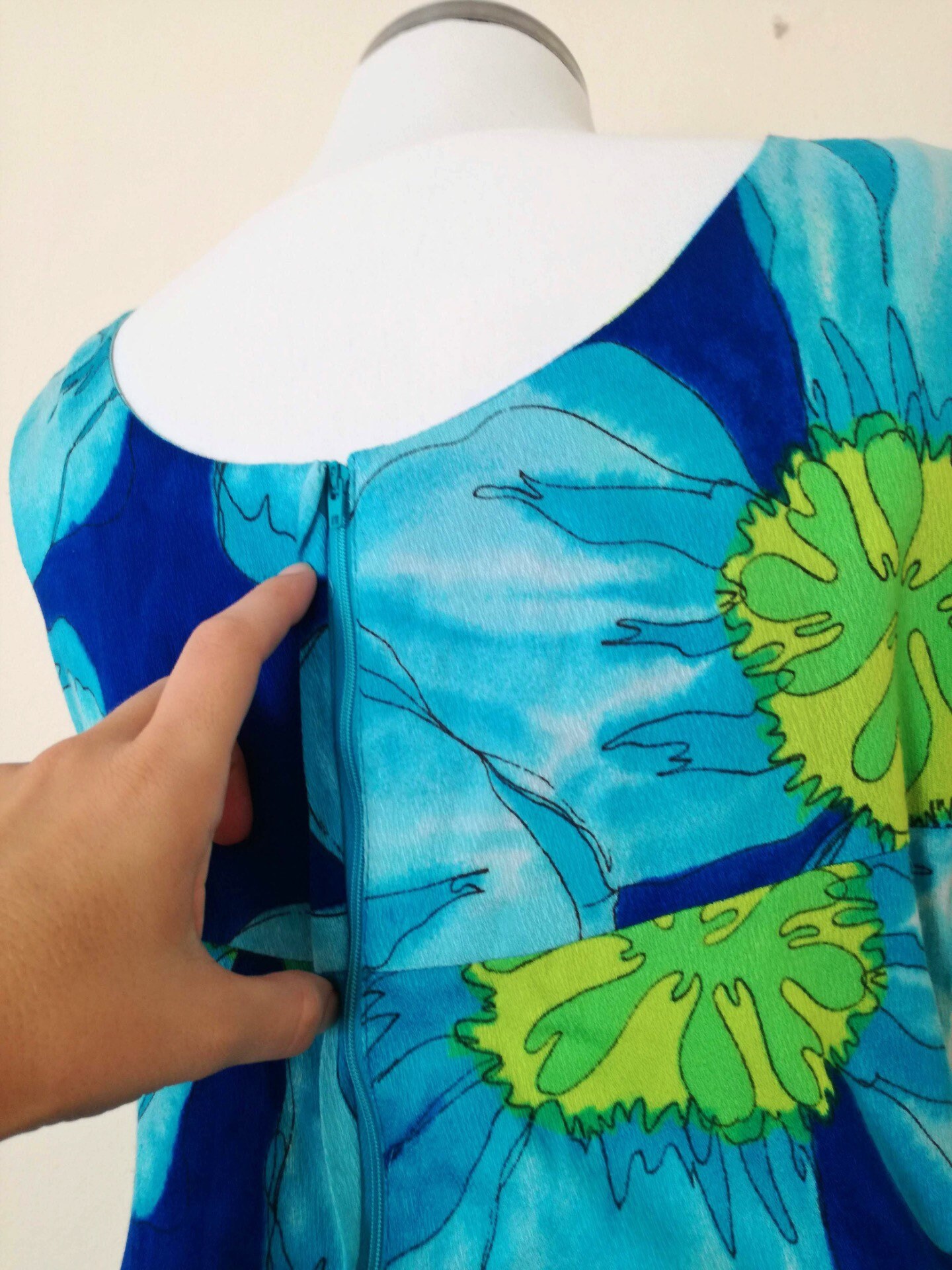 70s Vintage Blue Floral Maxi Dress / 'polynesian Bazaar' Tropical ...
