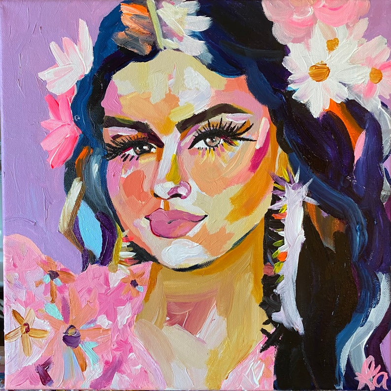 Selena Gomez 12x12 acrylic canvas