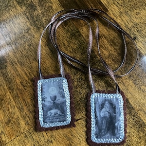 Handmade Brown Scapular - Choose your Artwork