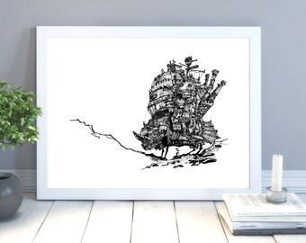Howls Moving Castle Print | Etsy Howls Moving Castle Print | Etsy