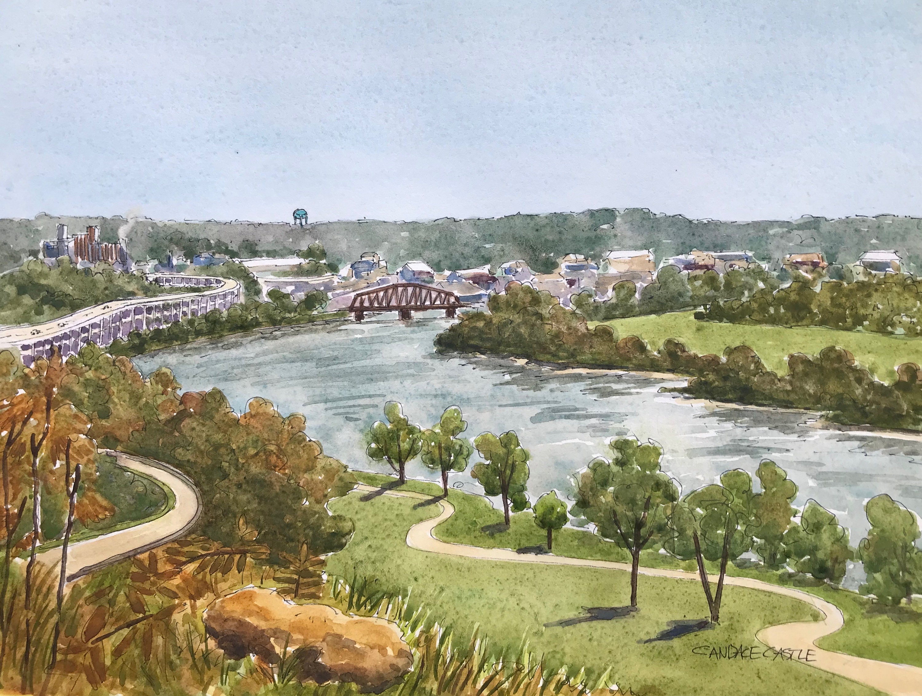 Giclee Print, Sketching St. Joe Collection View of the Missouri River