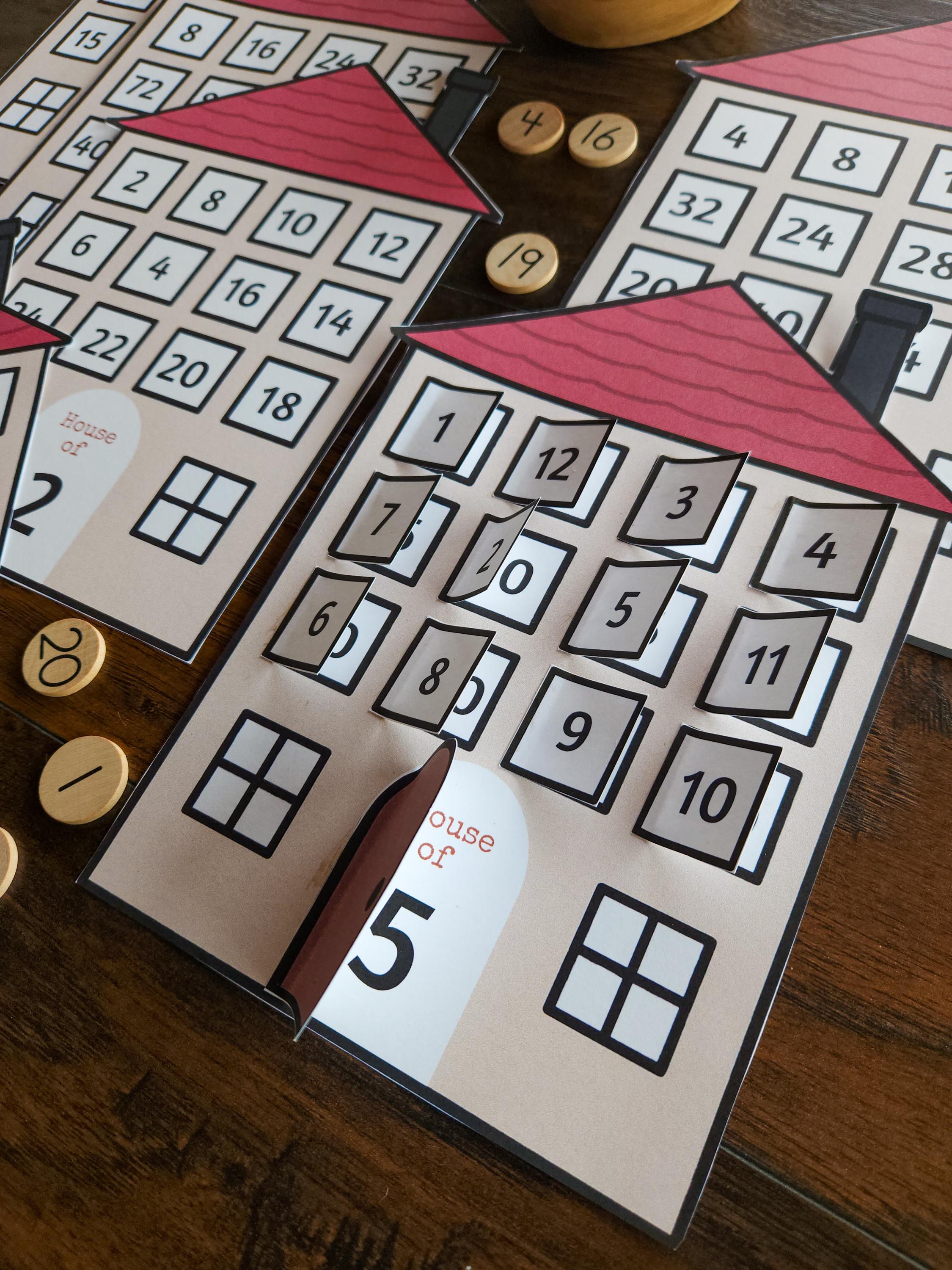 Card House Math Multiplication Houses: Math Learning Activity (printable) - Etsy