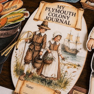 Pilgrims, Mayflower & First Thanksgiving Unit Study | Hands-On Colonial America History Activities | Homeschool Printable image 15