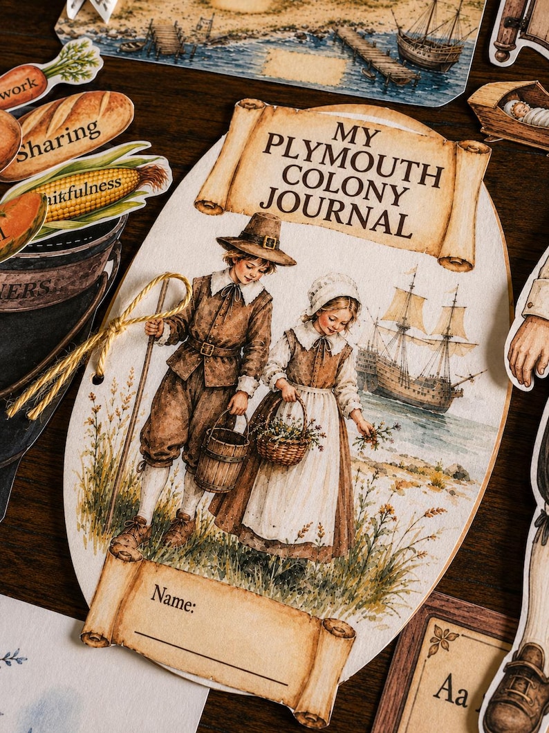 Pilgrims, Mayflower & First Thanksgiving Unit Study | Hands-On Colonial America History Activities | Homeschool Printable image 15