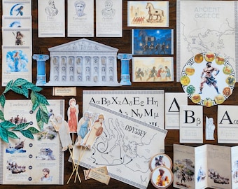 Paquete de actividades sobre la antigua Grecia: Historia, mitos y artesanía (descarga digital)