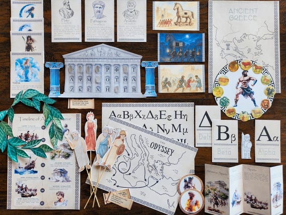Ancient Greece Activity Pack: History, Myths, and Crafts (Digital Download)