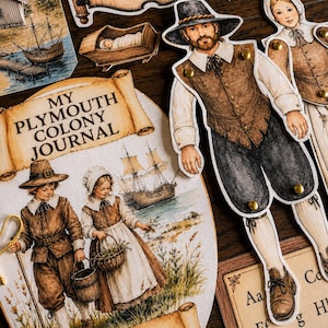 Pilgrims, Mayflower & First Thanksgiving Unit Study | Hands-On Colonial America History Activities | Homeschool Printable image 3
