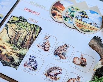 Habitats, Animal Habitats, Homeschool activities, Printables, Unit Study, Montessori Inspired