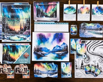 Northern Lights, Aurora Borealis, Unit Study, Morning Basket Activities, Winter Activities, Homeschool Curriculum,  Arctic Lights, Printable