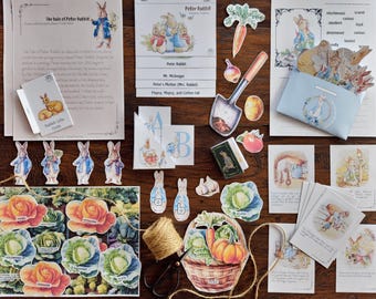 Peter Rabbit Book Companion, Classic Tales, Stories, Homeschool Curriculum, Spring with Rabbit, Rabbit Life Cycle, Printables, Gardening