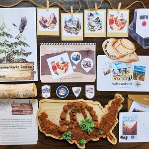 National Parks, USA, Homeschool activities, Printables, Unit Study, Travel, Montessori Inspired