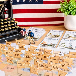 50 States Printable Pack | USA Geography Activities for Kids | State Flags, Capitals, Maps & Race Across America Game | Social Studies