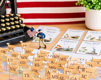 50 States Printable Pack | USA Geography Activities for Kids | State Flags, Capitals, Maps & Race Across America Game | Social Studies